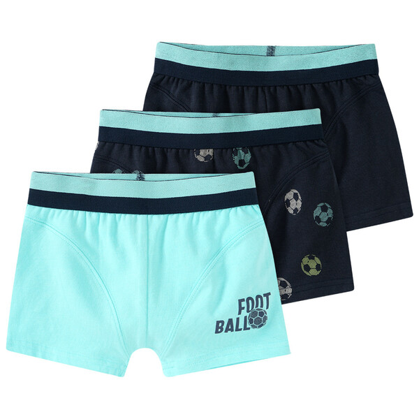 Bild 1 von 3 Jungen Retroboxer mit Fußball-Motiven DUNKELBLAU / HELLTÜRKIS