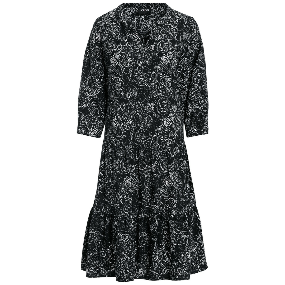 Bild 1 von Damen Kleid mit Volant SCHWARZ / WEISS