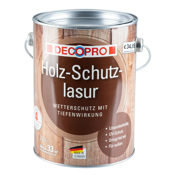 Bild 1 von DecoPro Holz-Schutzlasur seidenglänzend 2,5 Liter in ebenholz