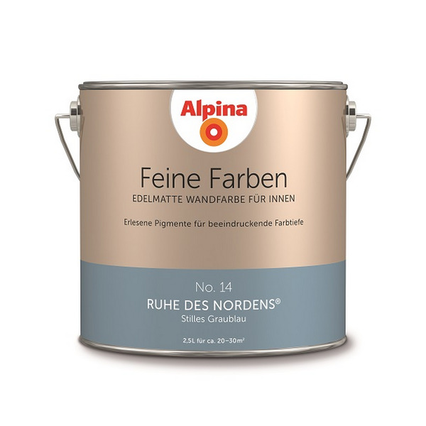 Bild 1 von Alpina - 
            Alpina Wandfarbe 'Feine Farben' No. 14 'Ruhe des Nordens', graublau, 2,5 l