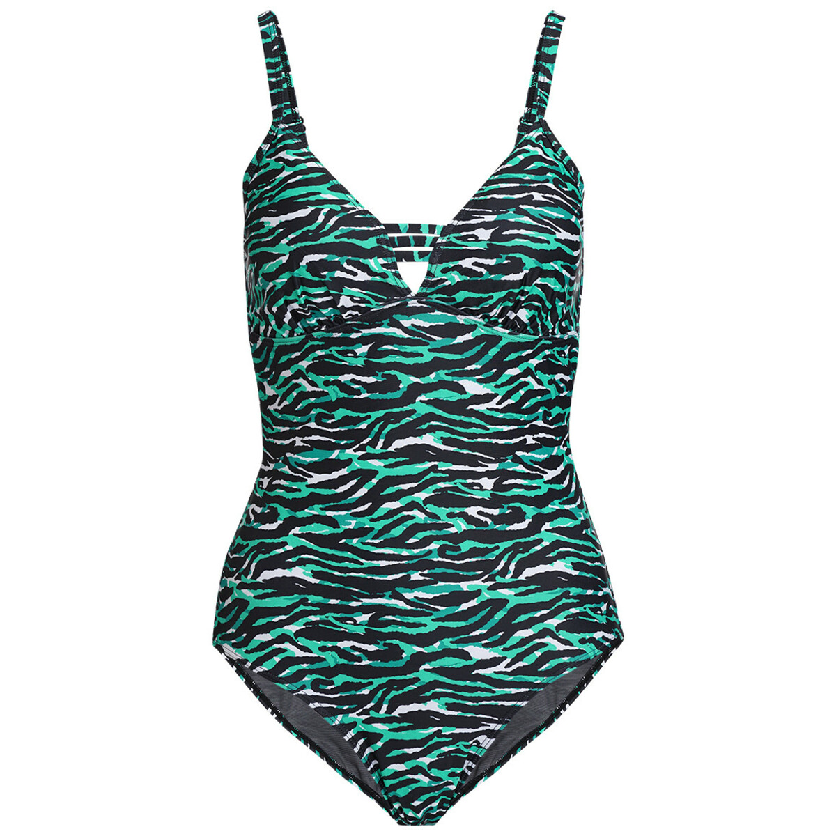 Bild 1 von Damen Badeanzug mit Animal-Muster DUNKELTÜRKIS / SCHWARZ