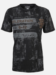 Herren T-Shirt mit Alloverprint und Stickerei
                 
                                                        Schwarz
