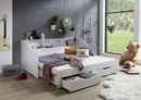 Bild 2 von Relita Funktionsbett RENE von 90 auf 180 x 200 cm ausziehbar, mit 2 Schublade & Regal, weiß