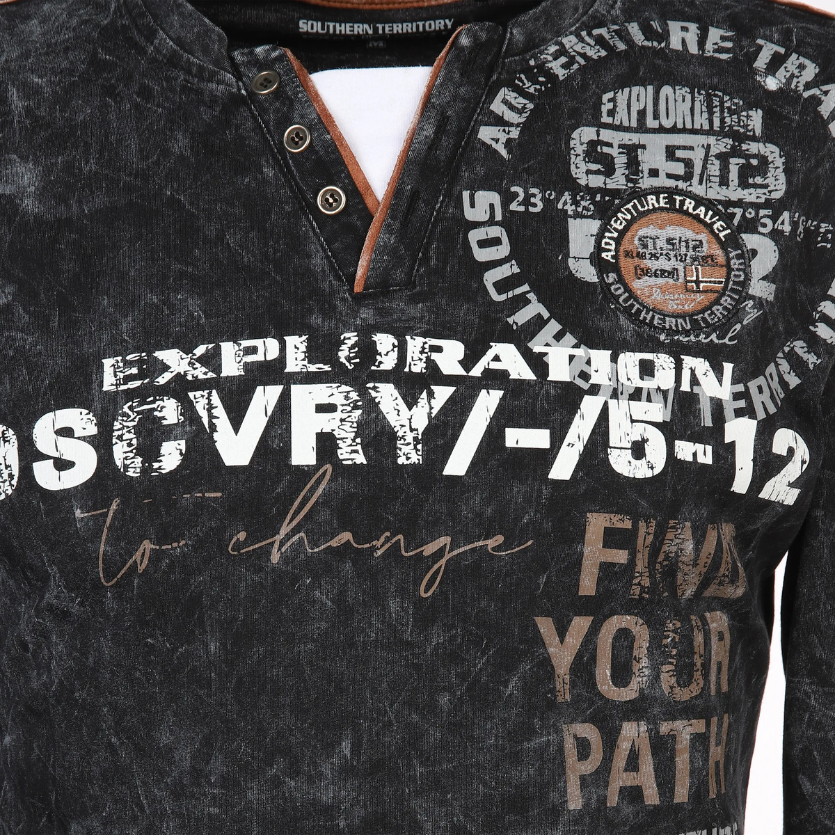 Bild 3 von Herren Henleyshirt mit 2in1 Kragen
                 
                                                        Schwarz