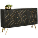 Bild 1 von Ambia Home SIDEBOARD Akazie massiv lackiert, gebeizt, sandgestrahlt Schwarz, Gold