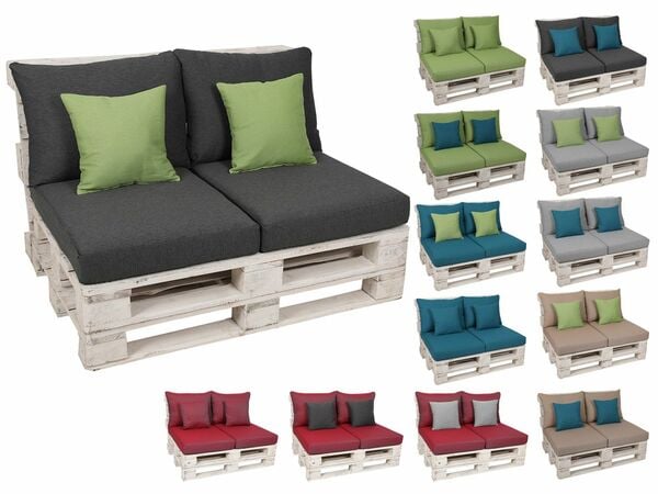 Bild 1 von GO-DE Textil Lounge Paletten-Kissen Bundle (2er Set + 2 Einzelkissen)