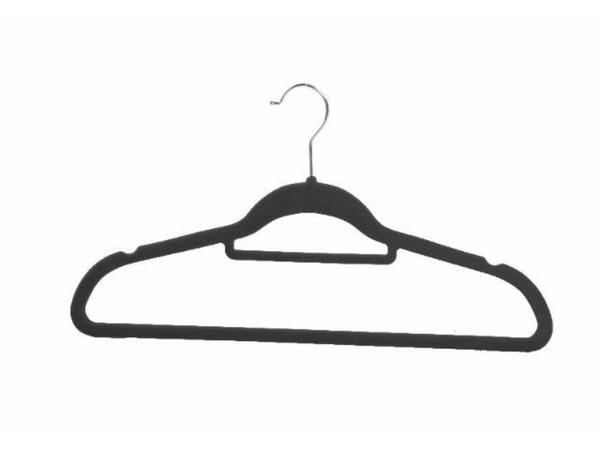 Bild 1 von Trendline Kleiderbügel mit Steg und Samtüberzug
, 
ca. 42 cm, 5 Stück