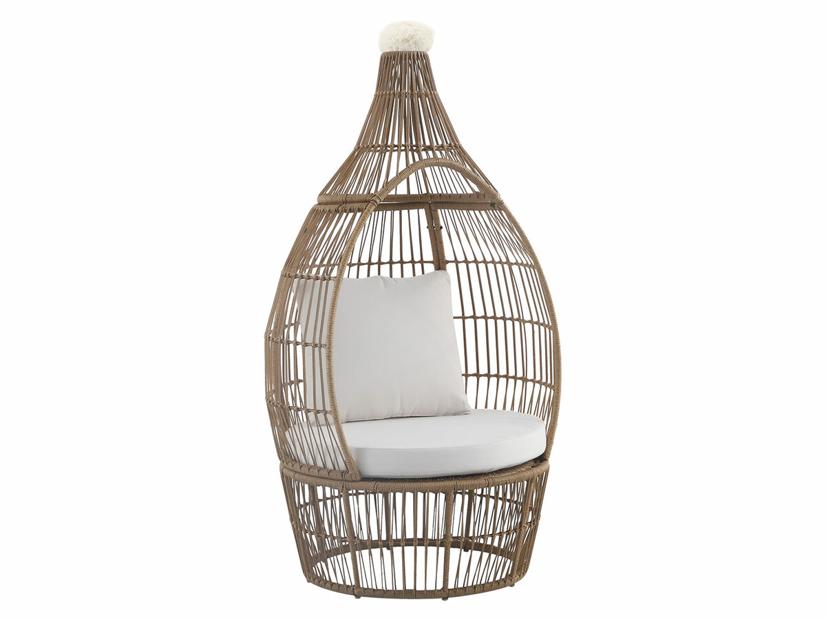 Bild 1 von Better Garden Ei-Sessel mit Rattan, inkl. Kissen, braun/weiß