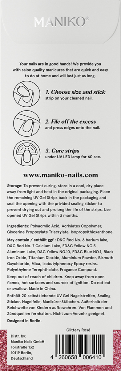 Bild 3 von MANIKO UV Gel Strip Glittery Rose