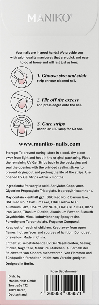Bild 3 von MANIKO UV Gel Strip Babyboomer Rose