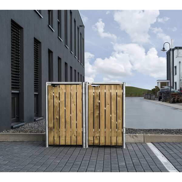 Bild 1 von Hide Mülltonnenbox 240l Holz, 2er Box, natur