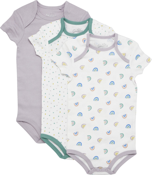 Bild 1 von IDEENWELT 3er Set Baby-Bodys Gr. 98/104 lila/grau