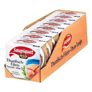 Saupiquet Thunfisch-Filets natur 130 g, 8er Pack