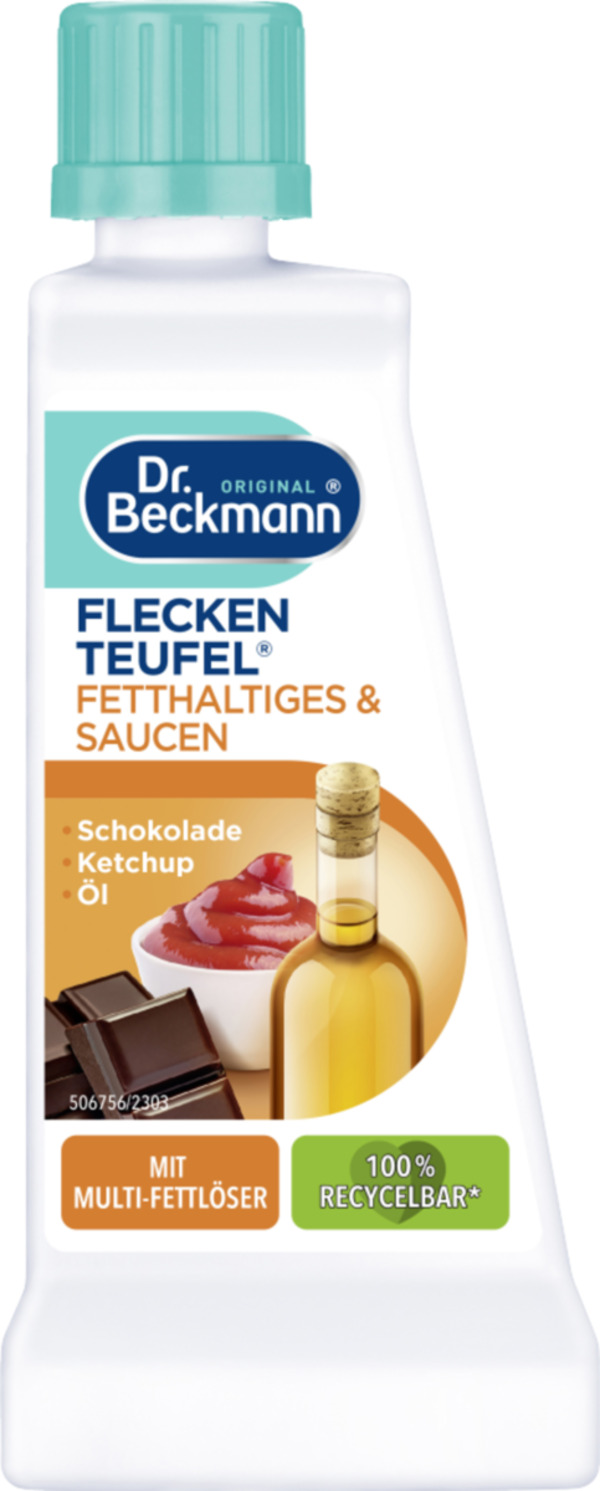 Bild 1 von Dr. Beckmann Fleckenteufel® Fetthaltiges & Saucen 3.98 EUR/100 ml