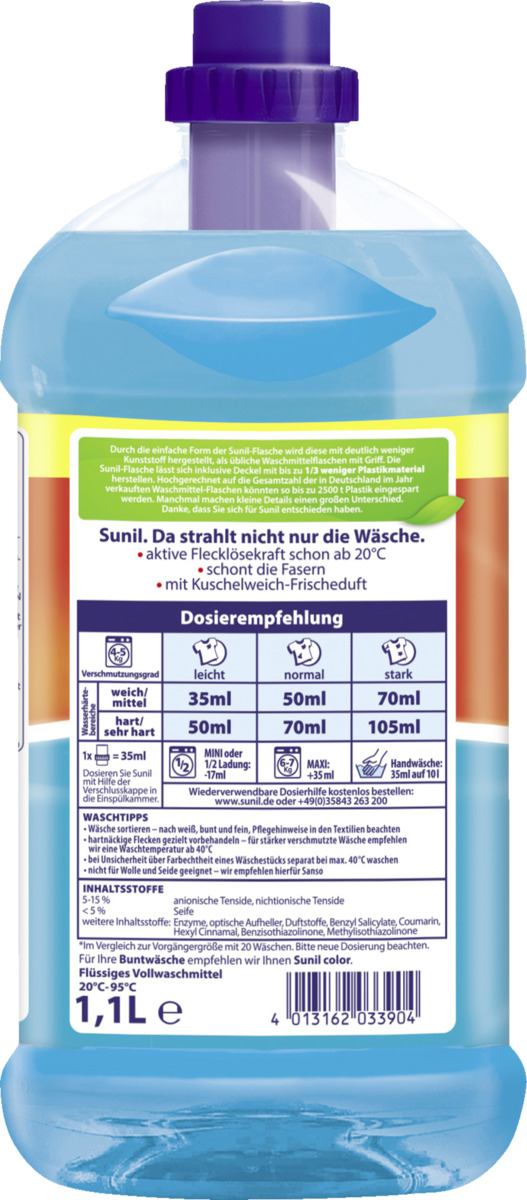Bild 2 von Sunil 2in1 Vollwaschmittel Flüssig 22 WL