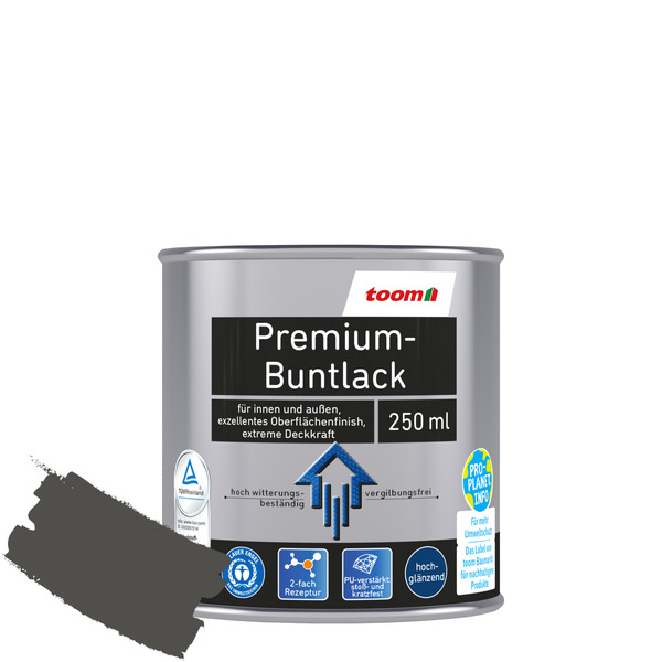 Bild 1 von toomEigenmarken - 
            toom Premium-Buntlack hochglänzend silbermetallic 250 ml