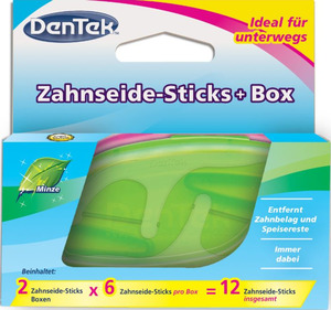 DenTek Zahnseide-Sticks + Box