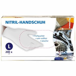 Multitec Nitril-Einweghandschuhe, Weiß, Größe L - 200er Set