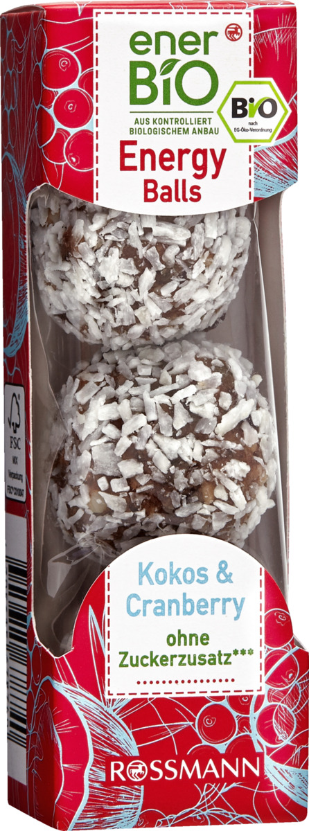 Bild 1 von enerBiO Energy Balls Kokos & Cranberry 2.82 EUR/100 g