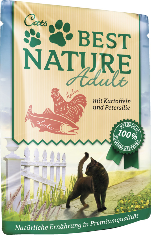 Bild 1 von Best Nature Katzenfutter Adult Lachs & Huhn 1.05 EUR/100 g (16 x 85.00g)