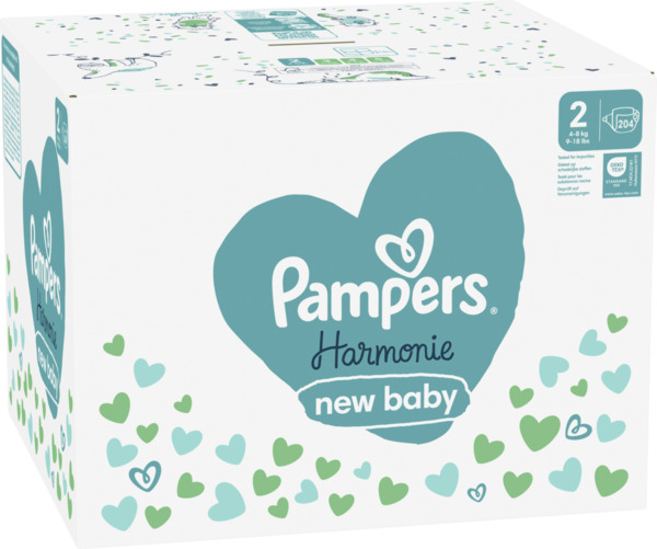 Bild 1 von Pampers Pampers HARMONIE Windeln Gr.2 Mini 4-8 kg Monatsbox 204 ST