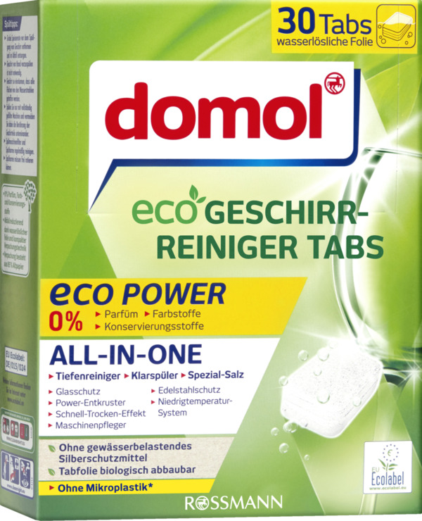 Bild 1 von domol eco Geschirr-Reiniger Tabs 5.00 EUR/1 kg