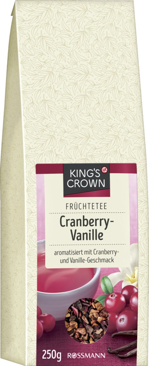 Bild 1 von King´s Crown Früchtetee Cranberry-Vanille 0.80 EUR/100 g