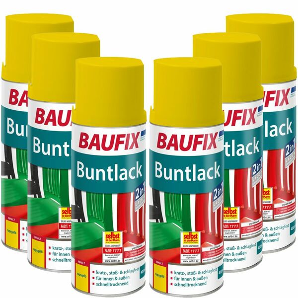 Bild 1 von BAUFIX Buntlack Spray rapsgelb 6er-Set