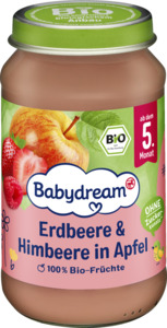 Babydream Bio Erdbeere & Himbeere in Apfel, 190 g