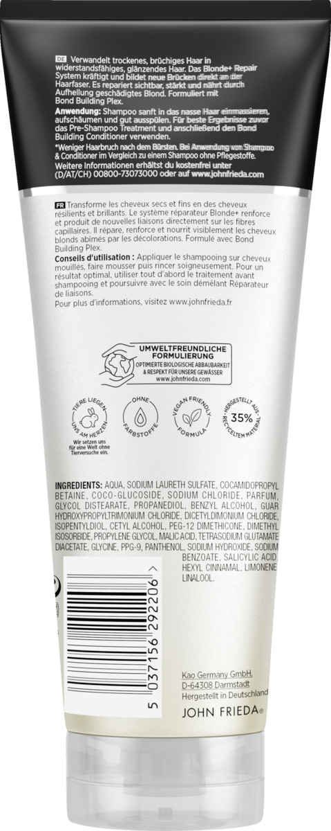 Bild 2 von JOHN FRIEDA Blonde+ Repair System Shampoo, 250 ml