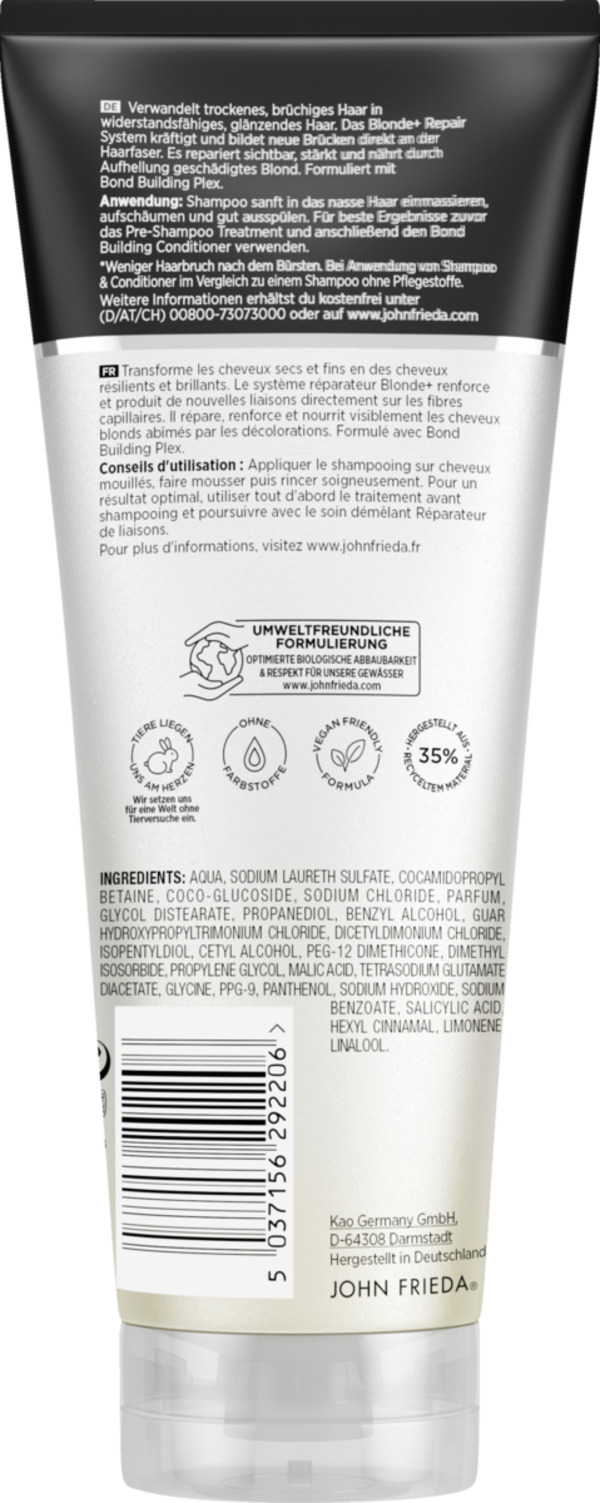 Bild 2 von JOHN FRIEDA Blonde+ Repair System Shampoo, 250 ml