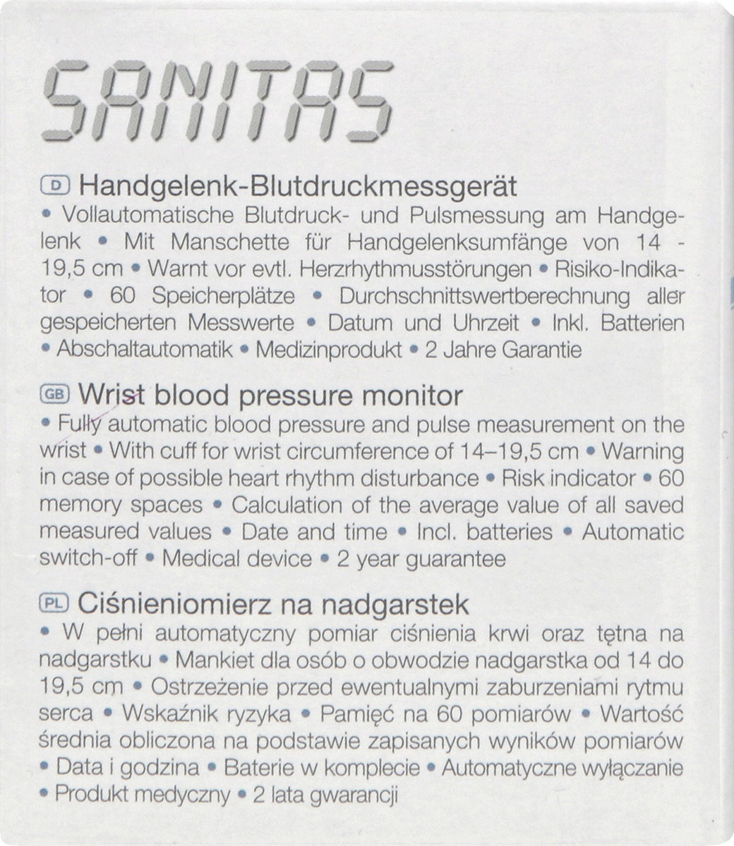 Bild 2 von Sanitas vollautomatisches Blutdruck- & Pulsmessgerät SBC 23