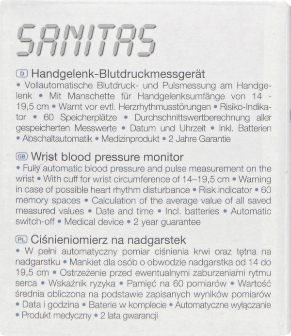 Bild 2 von Sanitas vollautomatisches Blutdruck- & Pulsmessgerät SBC 23