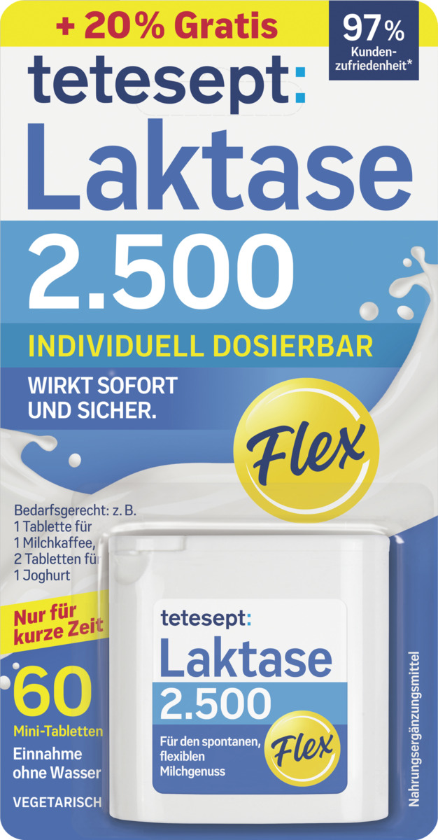 Bild 1 von tetesept Laktase 2.500 Flex, 40 g