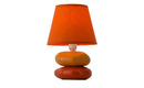 Bild 1 von Tischlampe orange m. Keramikfuß, Stoffschirm