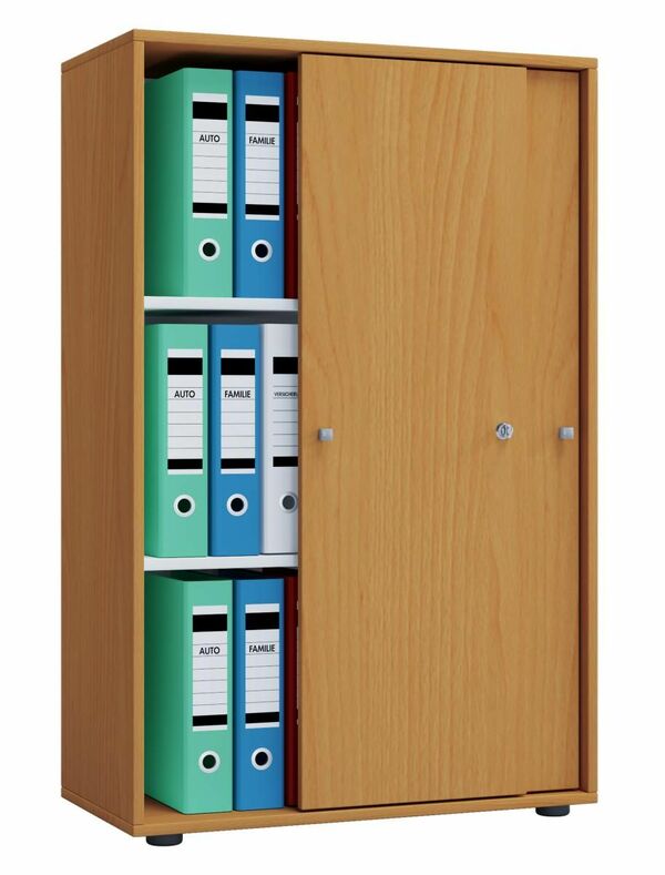 Bild 1 von VCM Büroschrank Lona XL mit Schiebetüren Buche