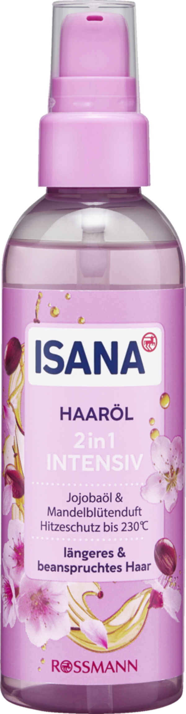 Bild 1 von ISANA Haaröl 2in1 Intensiv Jojobaöl & Mandelblütenduft 2.49 EUR/100 ml