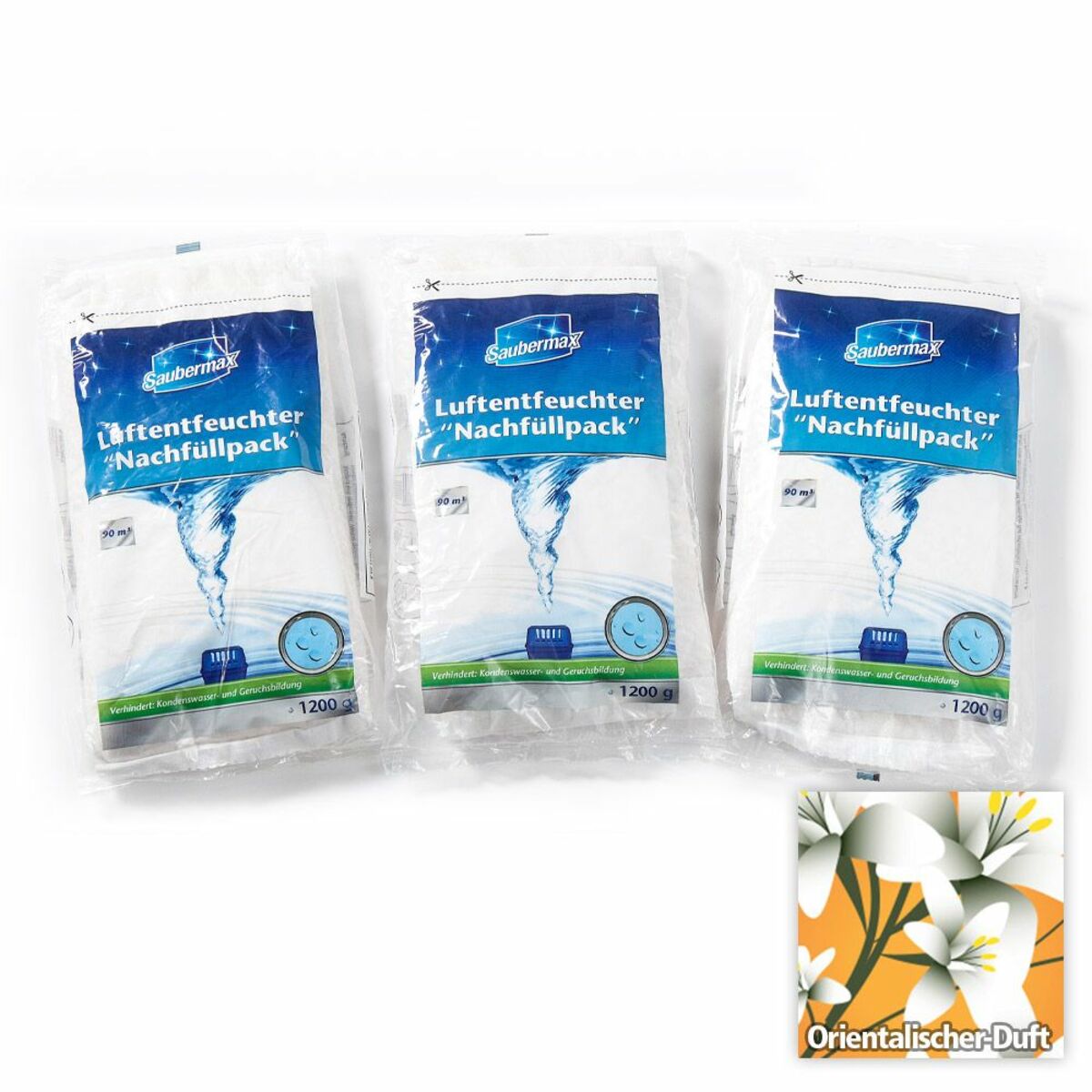 Bild 1 von Saubermax Luftentfeuchter Nachfüllpack mit Orientalischem Duft - 3er Pack