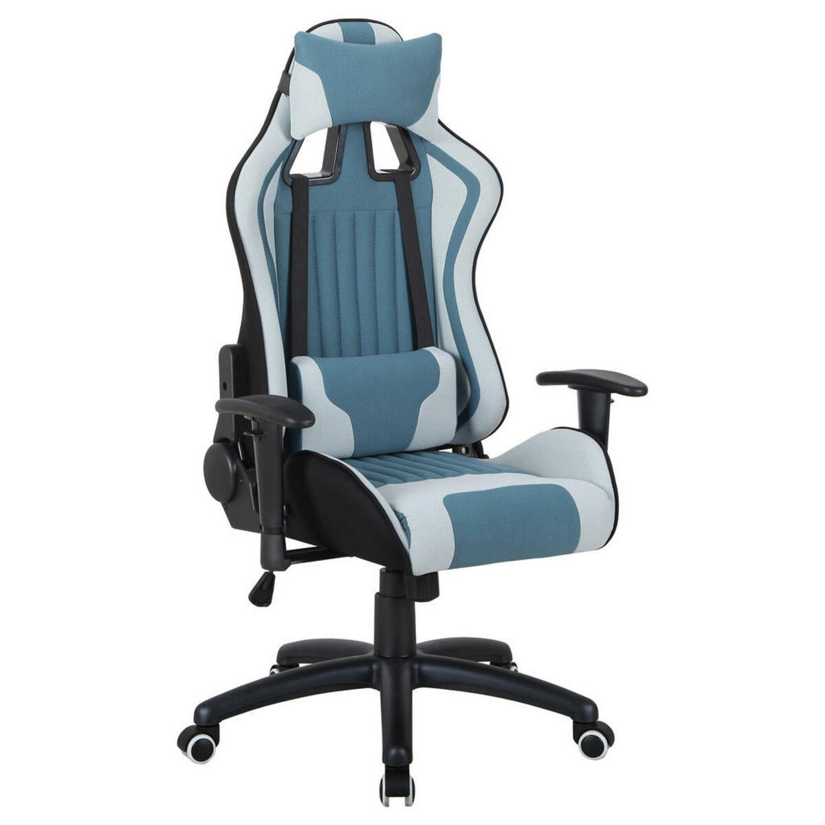 Bild 1 von Hom`in GAMINGSTUHL Weiß, Blau Metall, Kunststoff, Textil