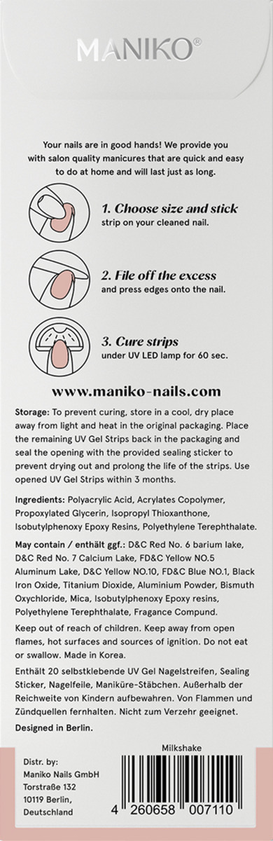 Bild 3 von MANIKO UV Gel Strip Milkshake