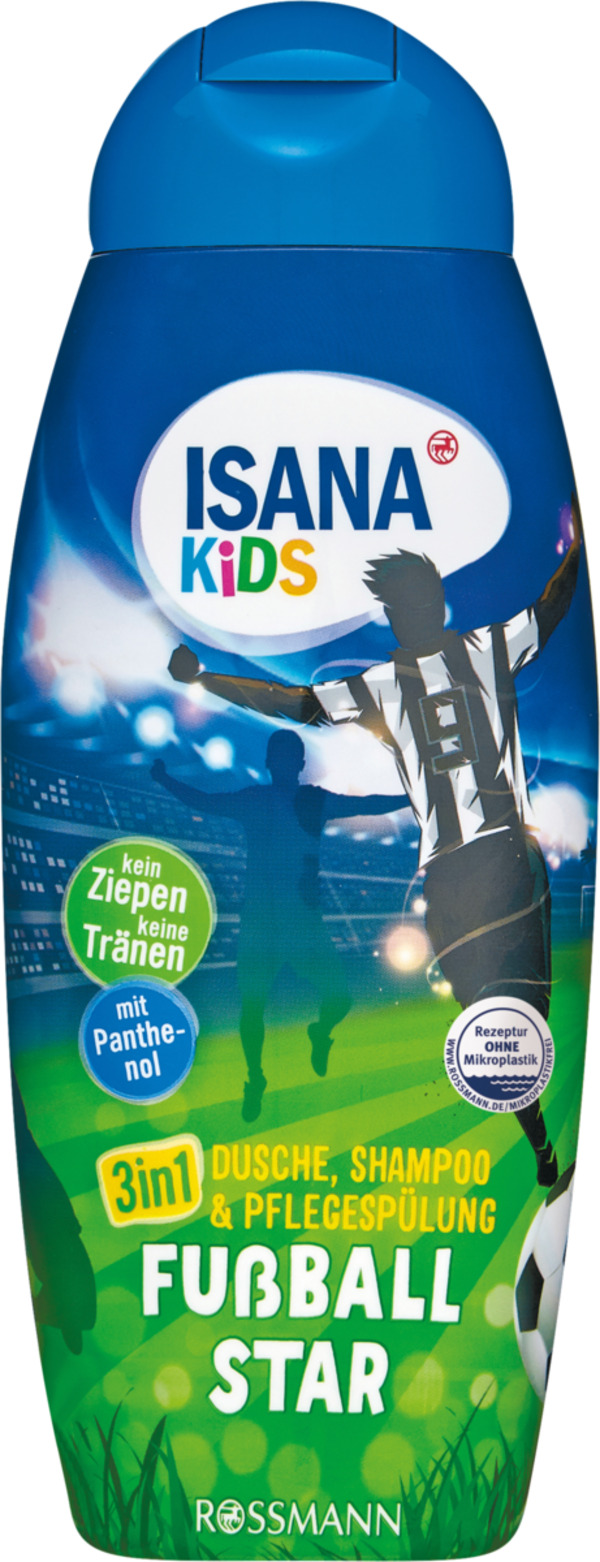 Bild 1 von ISANA Kids 3in1 Dusche, Shampoo & Pflegespülung Fußball S 4.30 EUR/1 l