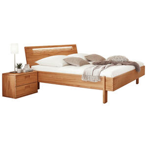 Linea Natura BETT Buche massiv 180/200 cm, Braun