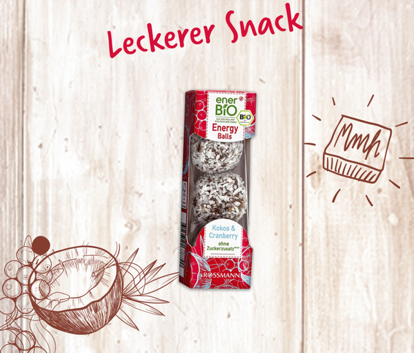 Bild 3 von enerBiO Energy Balls Kokos & Cranberry 2.82 EUR/100 g