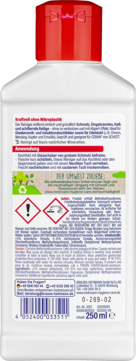 Bild 2 von Heitmann Glaskeramik- und Edelstahl-Reiniger 0.80 EUR/100 ml