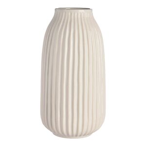 Vase Rillen, D:14cm x H:26cm, weiß