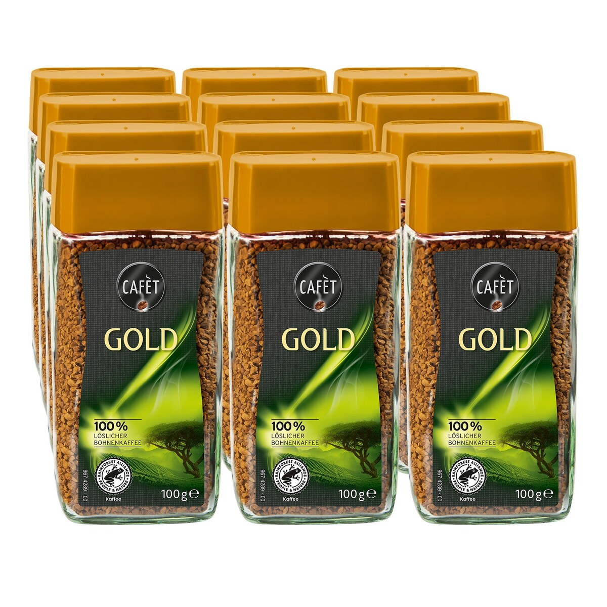Bild 1 von Cafet Instantkaffee Gold 100 g, 12er Pack