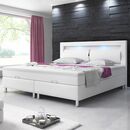 Bild 1 von Boxspringbett Milano 180x200 Bettkasten Kunstleder Weiss TYP 6 mit intergriertem Topper