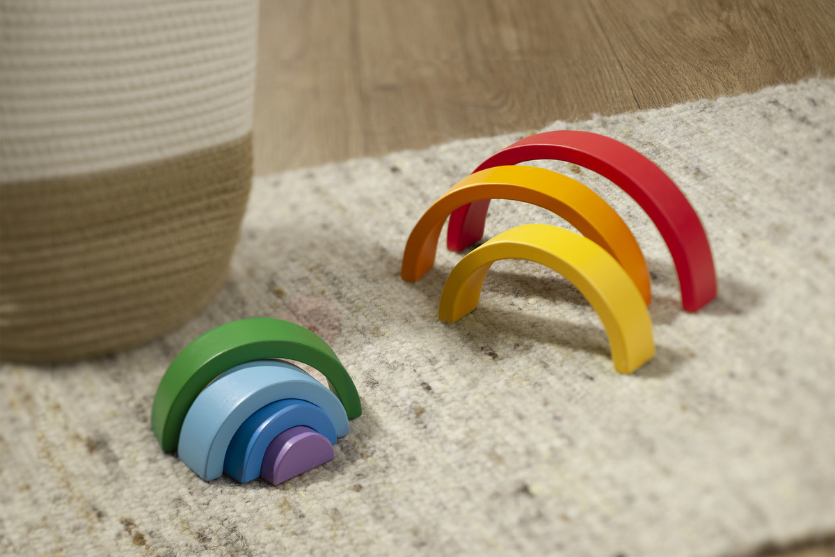 Bild 2 von IDEENWELT Holz-Stapelspiel Regenbogen bunt