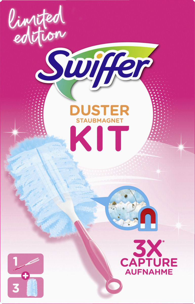 Bild 1 von Swiffer Staubmagnet Starterset Pink (Griff + 3 Tücher)