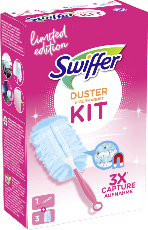 Bild 2 von Swiffer Staubmagnet Starterset Pink (Griff + 3 Tücher)